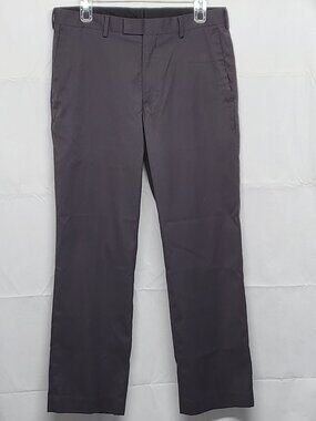Axis Mens Dress Pants 32 X 30 Straight Leg Straight Gray Polyester Rayon Spandex